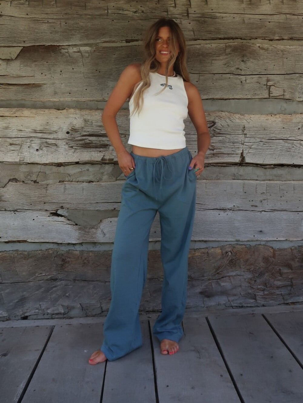 Blue and Green Stripe Pants Size Small